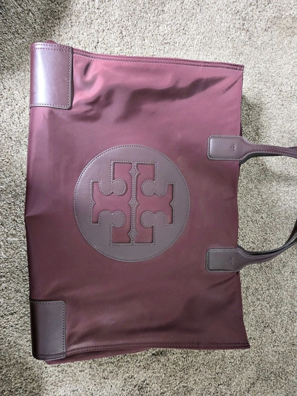 Tory Burch Ella Nylon Tote in Maroon